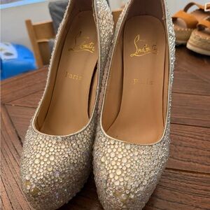 Christian Louboutin Sparkling Silver Heels